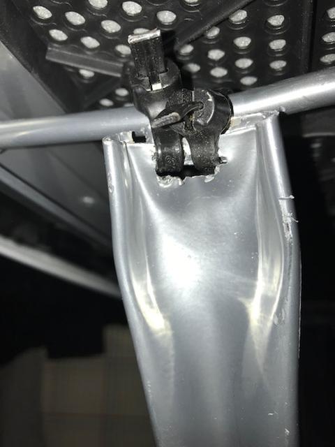 Broken section with two ty-raps for a temporary repair