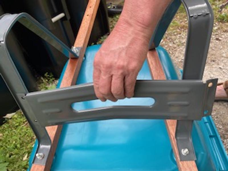 Back leg spacer plate -- too long -- front view