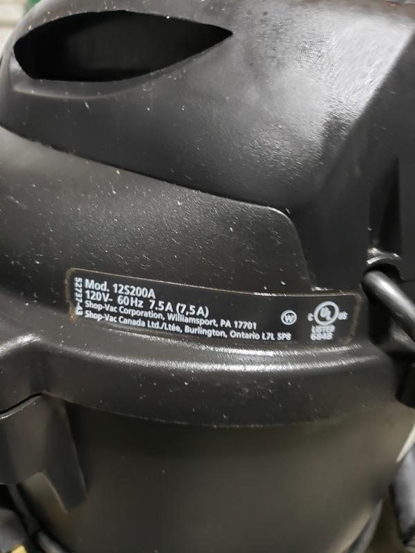 Model number of my vac