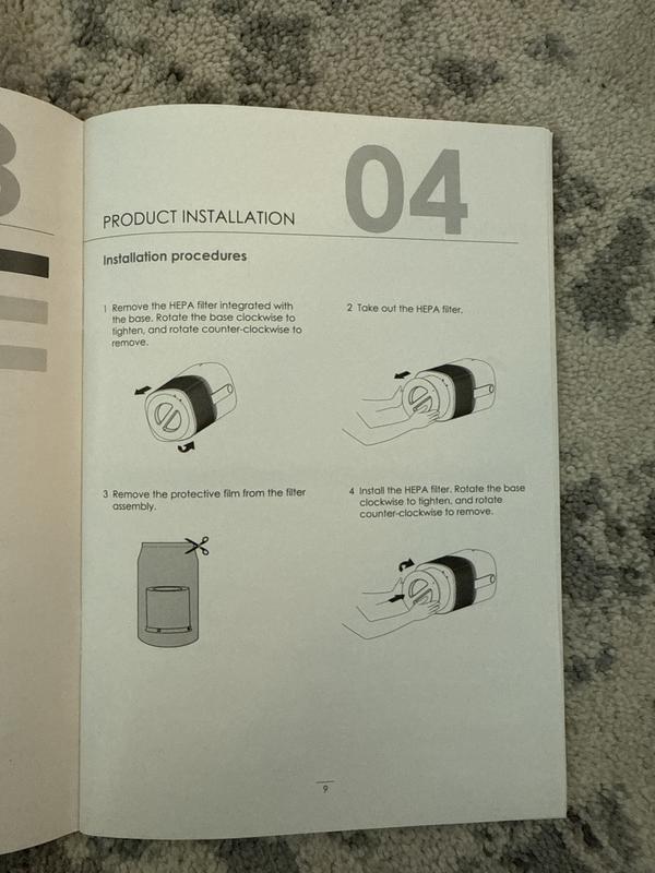 Instructions to remove the plastic