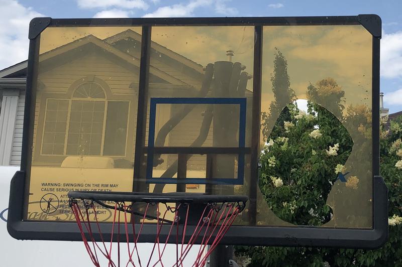 Dis-coloured Backboard and Broken Area