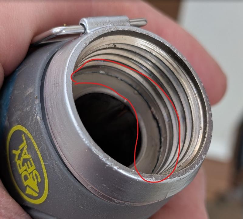 Broken piece put back in handle