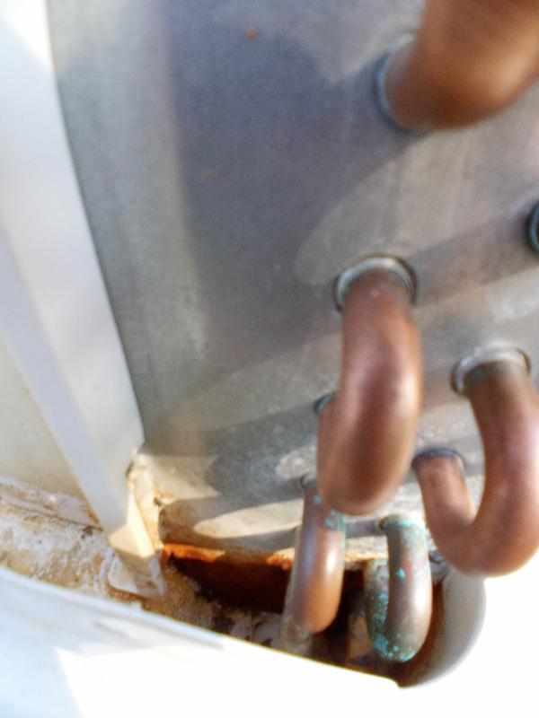 corner where water collected