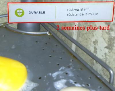 Rouille après seulement 2 semaines