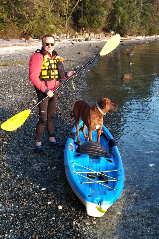 The dog got out before I went fishing.