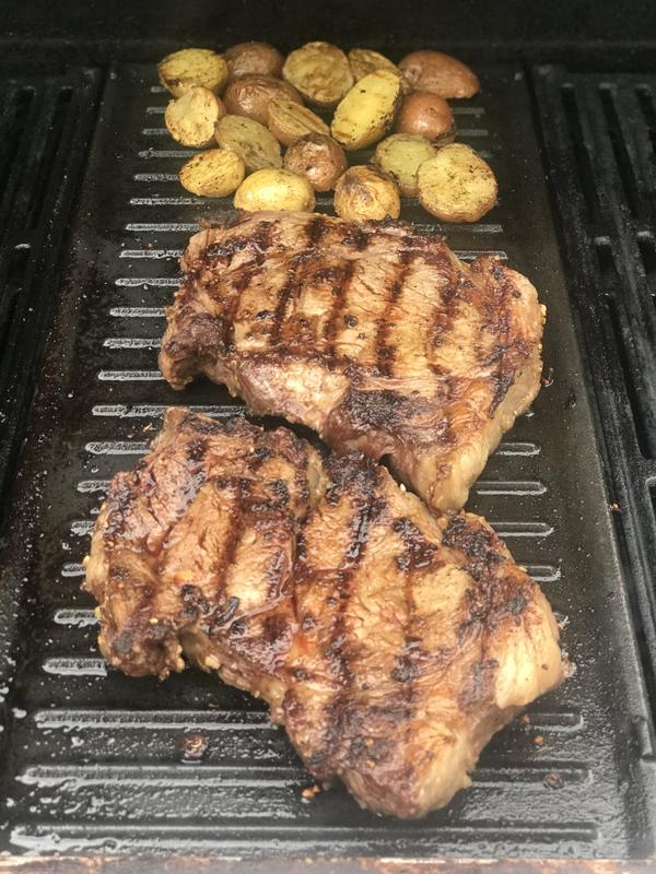 Steaks were perfectly done! I love this griddle!