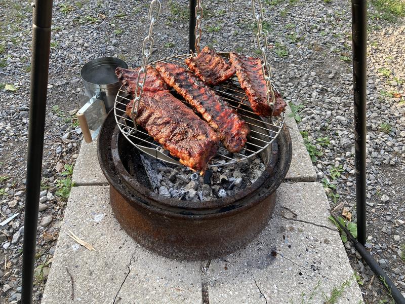 2 hours over open fire