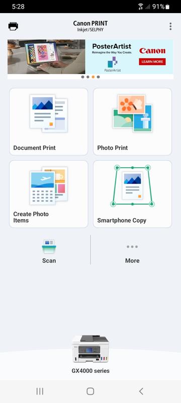 Canon GX4020 Print App for all settings and printing!