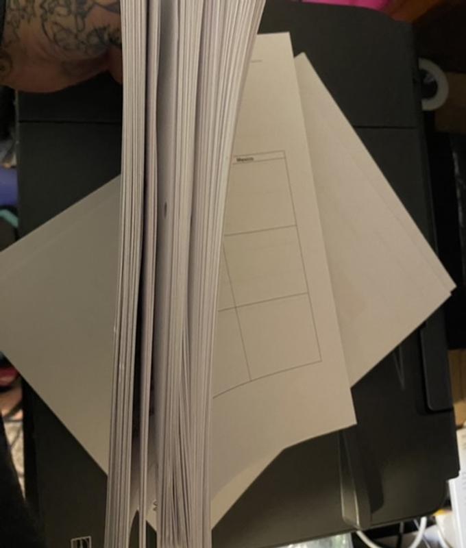 Stack of paperwork printed