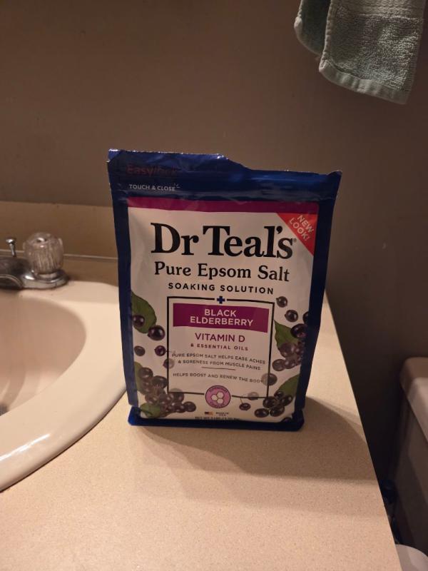 Buy Dr Teal's Pure Epsom Salt Soaking Solution Black Elderberry