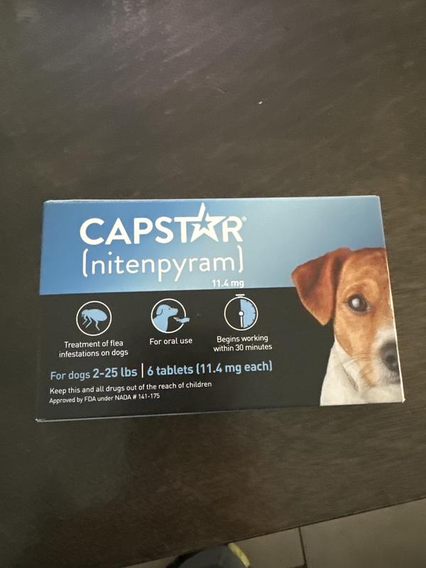 Capstar Fast Acting Flea Tablets for Dogs 2 25 lbs 6 ct