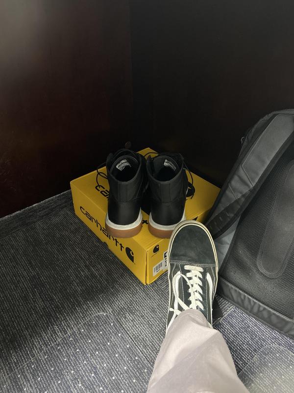 Waiting to do my shoe change each morning