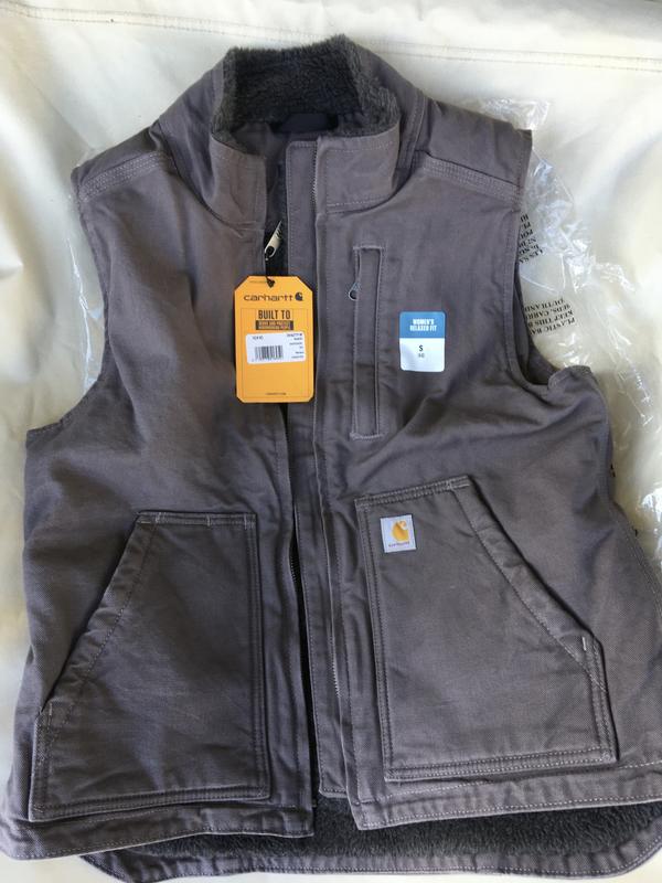 Product Name: Carhartt Women's Taupe Washed Duck Sherpa-Lined Jacket