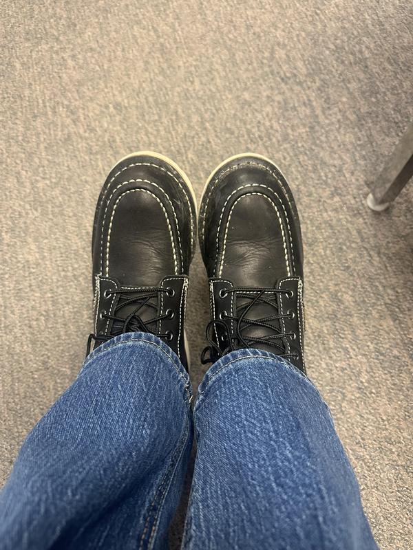 The right shoe definitely doesnt look the same as the left shoe. The stitching is a bit off.