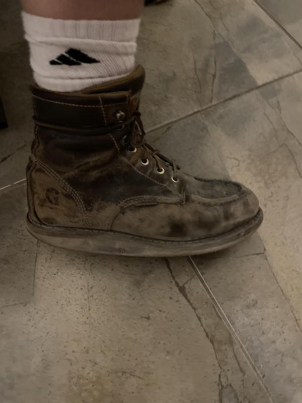 Heel of sole completely worn