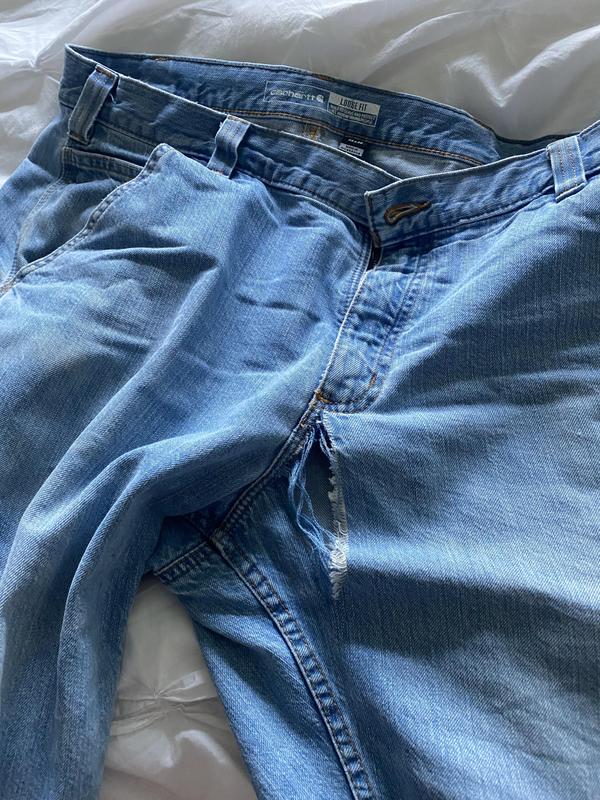 Brand new jeans ripped . This is my third pair that this has happened this year.