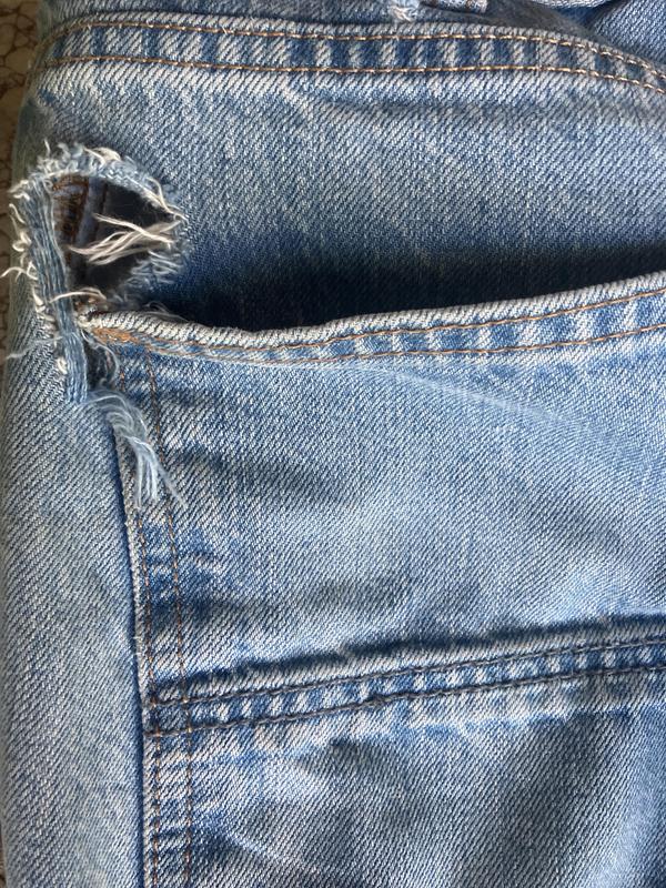 After 2 weeks. Pocket held my wallet. Other brands-pliers/wrenches in my back pocket, never ripped