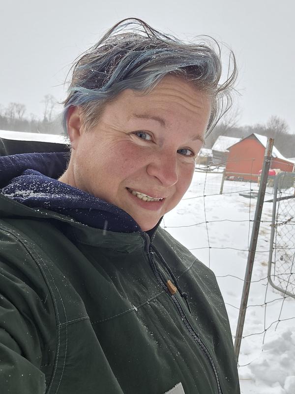 That's ice in my hair and on the coat. I got hot but stayed dry!