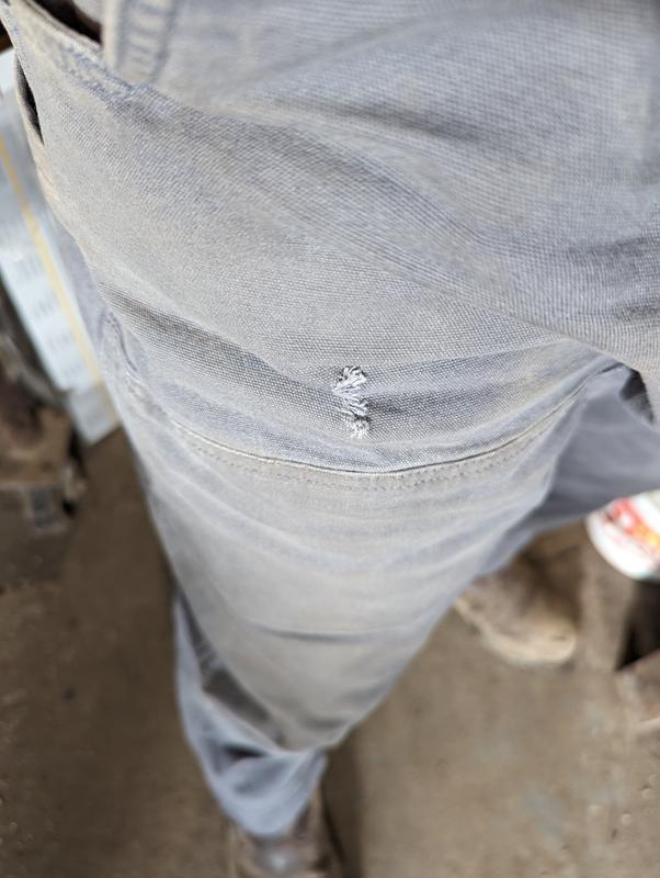 Abrasion damage after 1 week of wear.