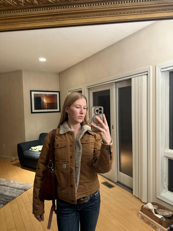 Carhartt Women's Rugged Flex Loose Fit Canvas Sherpa-Lined