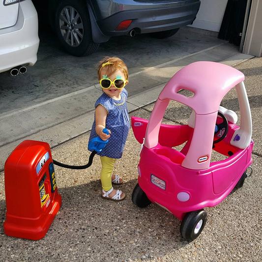 Wearing the sandals!