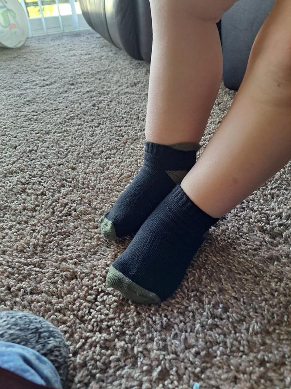 My son wearing a pair