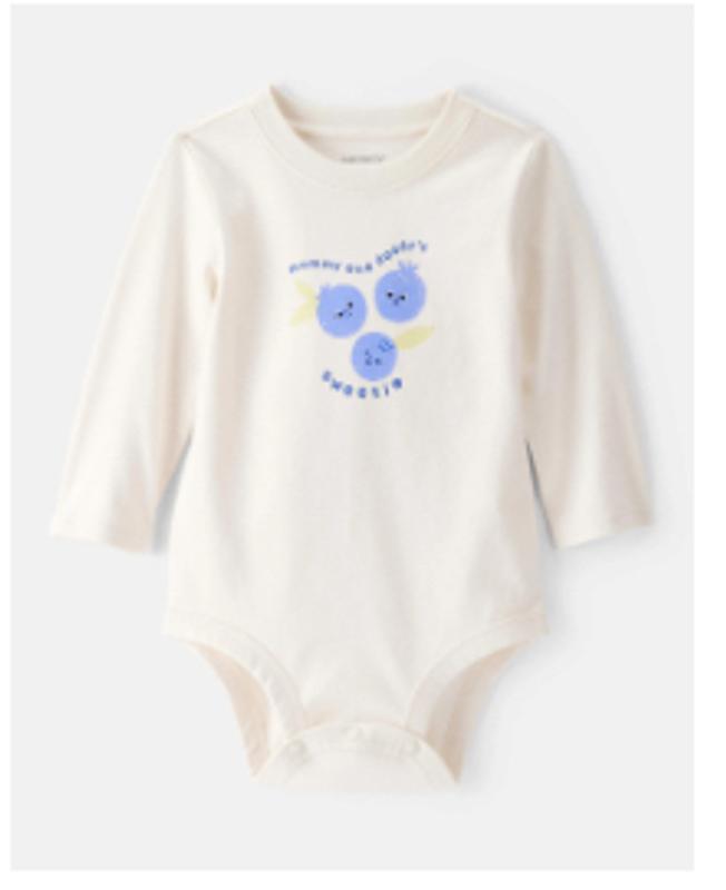 ぴーちゃん Baby Girl Little Bean Long-Sleeve Graphic Bodysuit - Pink