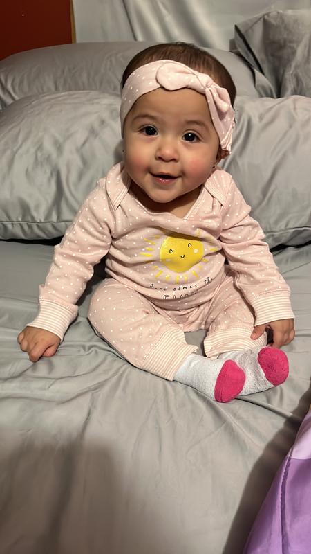 Baby 3-Piece Daddy's Little Girl Jumpsuits & Headwrap Set