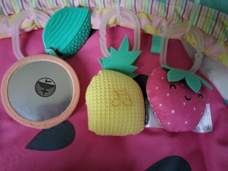 Orange mirror, music pineapple and strawberry sqeeker