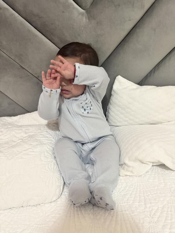 Baby Girl Dog Print 2-Way Zip Cotton Sleep & Play Pajamas