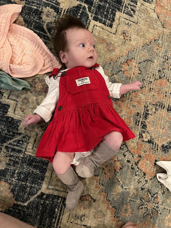 Red Baby Soft Corduroy Jumper Dress