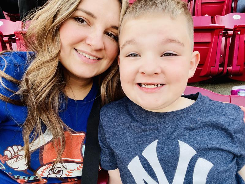 His first MLB game with his NY Yankee shirt!