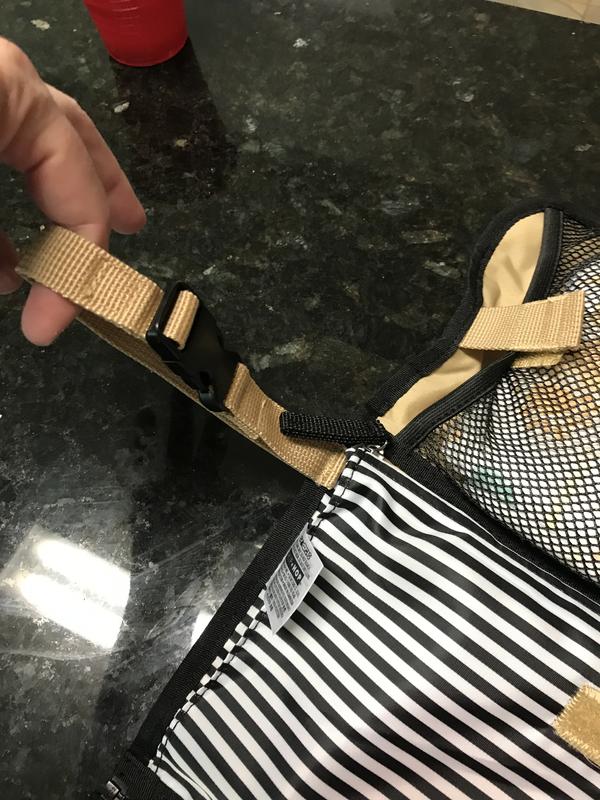Easy on the go clip on to stroller and or anything you like.