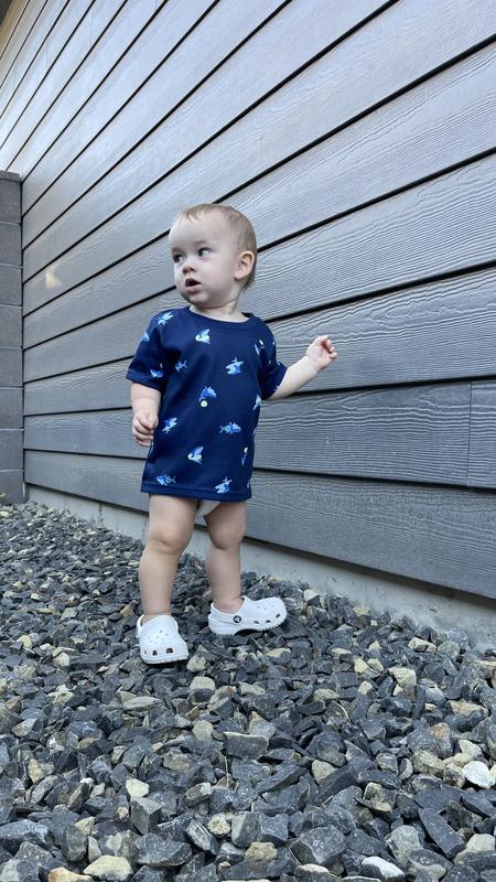 We bought him a Size up so it fits longer