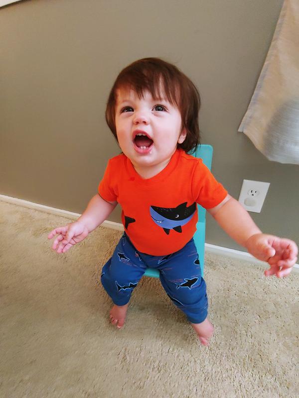 Loves his new outfit!