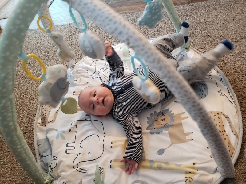 Only 1 baby on it here, the other was asleep!!