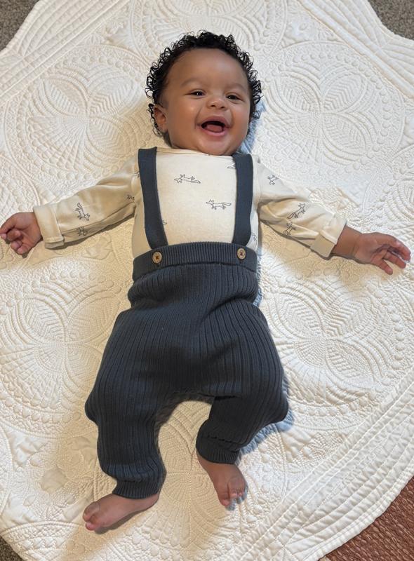 カーターズ　オーバーオール Baby Neutral Vintage Inspired Striped Chambray Overalls