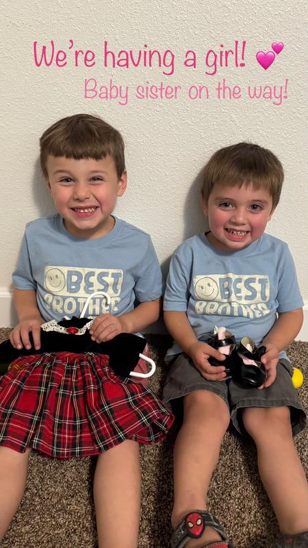 New baby sister coming in December 2025.