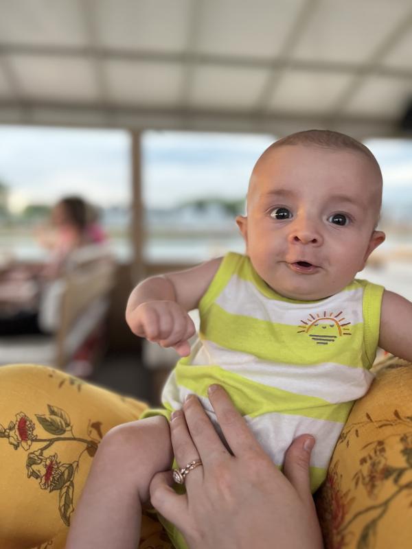 Loved this onsie for his first boat ride!