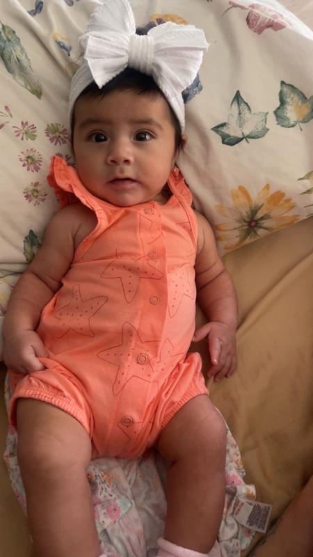 Baby Girls Cotton Snap-Up Romper