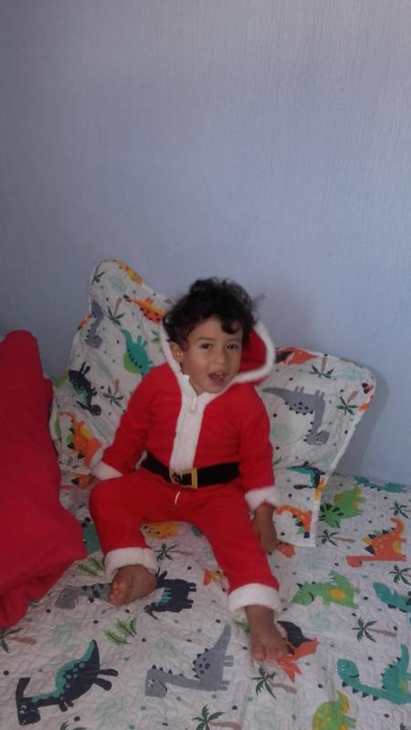 My little one looks adorable !!! He is about to turn 2 years old, I asked him for a size 24 M and it fit him perfectly. The good quality stuff, I just love it!!!! ❤