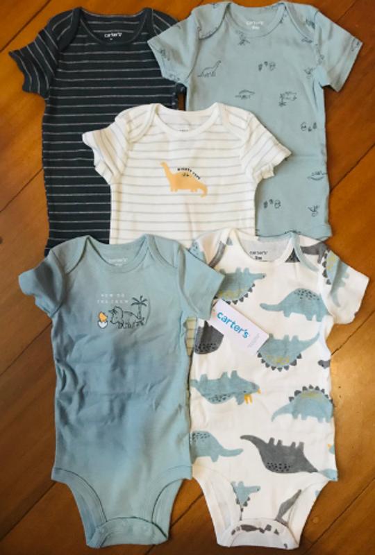 Carter's 5pc Baby Boy Blue Farm Life Bodysuit Set