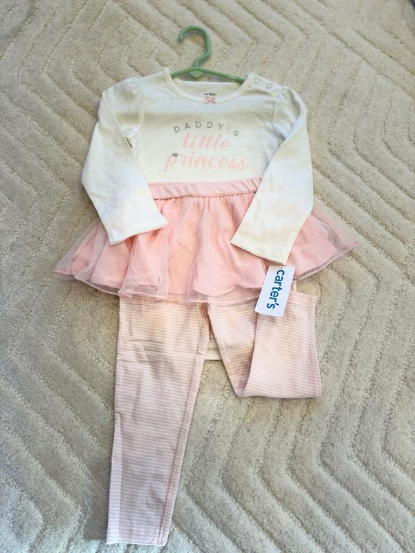 Carter's baby girl cute pink monkey auntie's favorite bodysuits pants 3pc  set