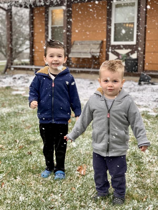 Matching warm hoodies