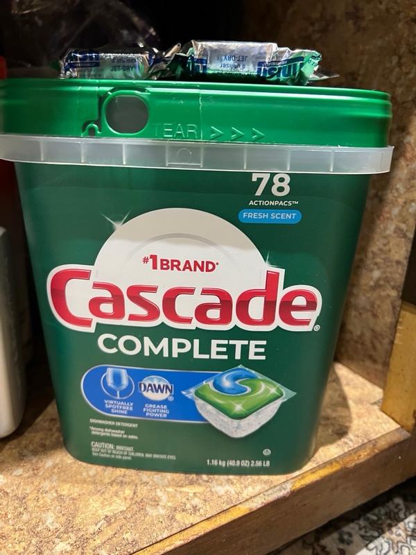 Cascade Complete Fresh Scent Dishwasher Detergent Action Pacs, 90 ct.