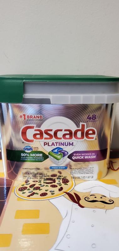 Cascade Platinum Fresh Scent Dishwasher Detergent, 48 count, 26.7 oz