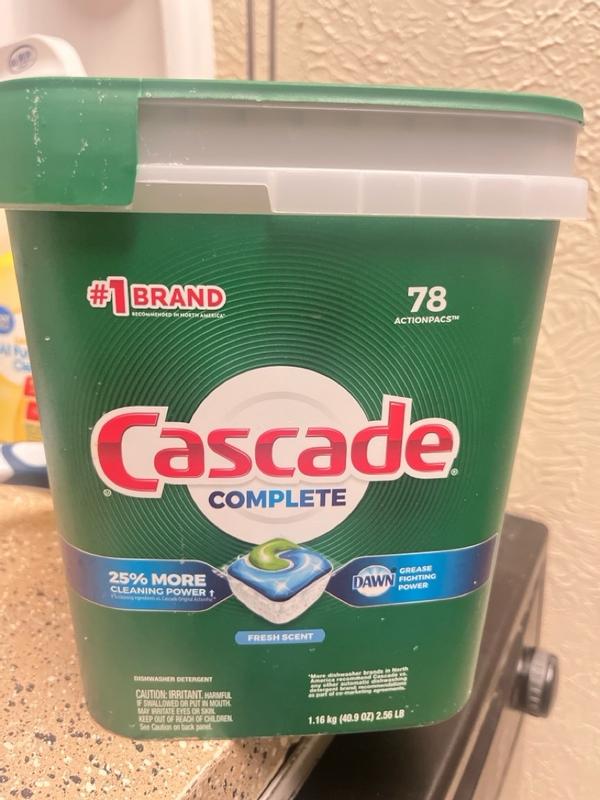 Cascade Complete Pods ActionPacs Dishwasher Detergent Fresh 43ct : Cleaning  fast delivery by App or Online