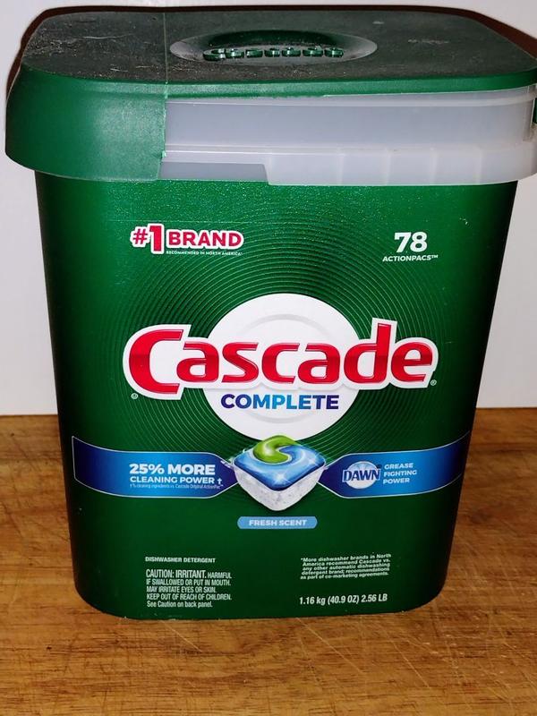 Cascade Dishwasher Detergent, Fresh Scent, ActionPacs 43 ea, Pods