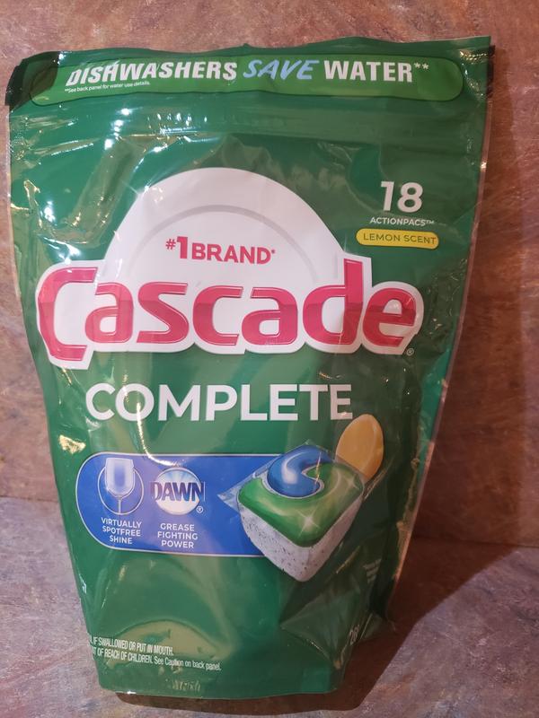 Cascade Complete ActionPacs, Dishwasher Detergent Pods, Fresh, 18 Count