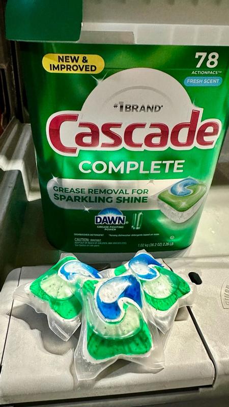 Buy Cascade Dishwasher Detergent ActionPacs, Fresh Scent, 4 ct